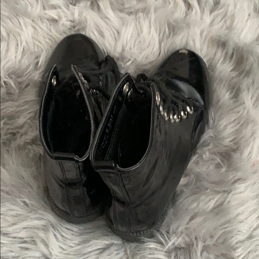 Dirty laundry shiny black and tall boots